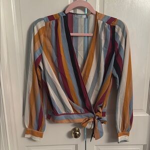 Striped Wrap Top